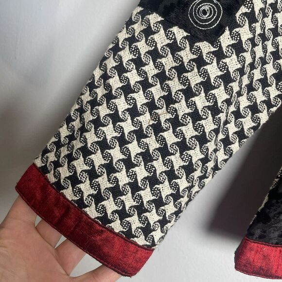 NORM THOMPSON Velvet Silk Colorblock Jacket Small Multicolor Patchwork Artsy - Picture 3 of 7